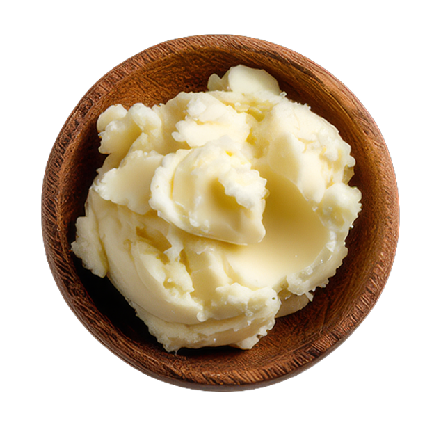 A wooden bowl of white beef tallow